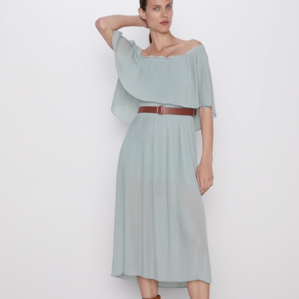 Zara Pleated Midi Dress